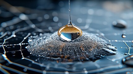 Nature Water Drop on Wire