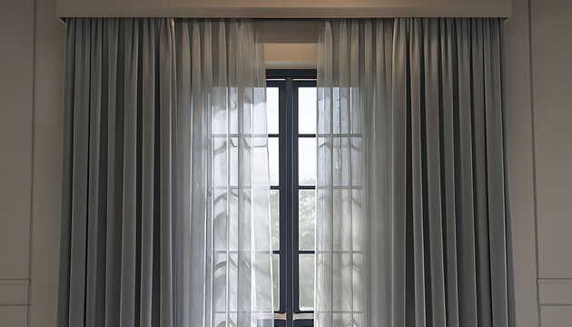 curtins, white curtins and window