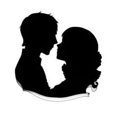 Romantic couple moments on transparent background 