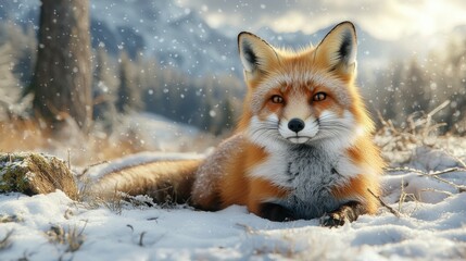 Fox Wanders Through Winter Wonderland