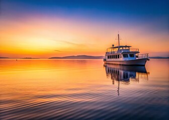 Minimalist Ferry Boat at Zadar Harbor, Croatia - Sunrise