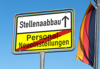 Stellenabbau statt Personal-Neueinstellungen, Arbeitswelt in Deutschland, Verkehrswegweiser