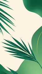 Fototapeta premium Elegant Harmony: Abstract Fluid Design with Palm Leaves