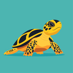 cute flat vector turtle illustration for kid