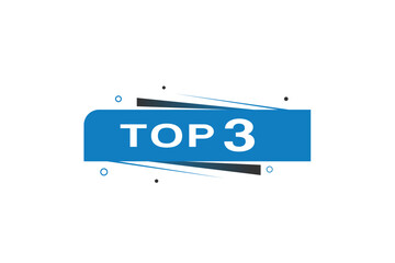 Top 3 banner template web element or announcement. vector illustration design flat style.