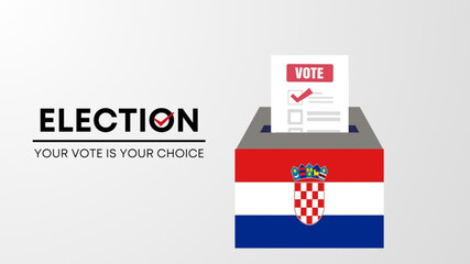  Croatia election 2025 concept, democracy, flag. Vector icon illustration