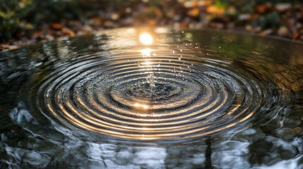 Serene Water Ripples at Sunset