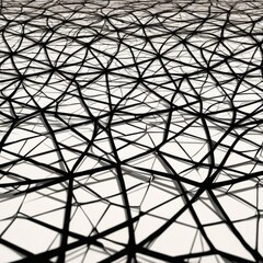 An abstract, intricate network of lines and shapes, creating a mesmerizing and dynamic visual pattern.