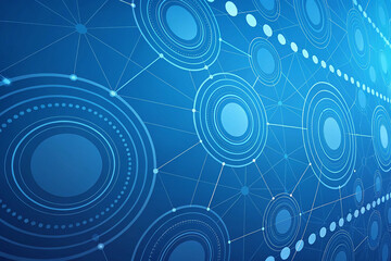 Obraz premium Blue Abstract Technology Mesh Background with Circles, vector illustration innovation