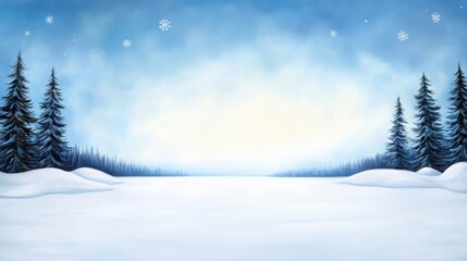 Fototapeta premium a dreamy view of snowflakes drifting through the air, with a frozen lake 