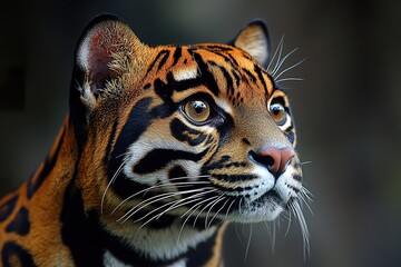 Naklejka premium Majestic Clouded Leopard Portrait Close Up