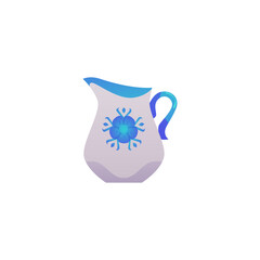 Vector illustration of retro porcelain decanter on isolated background.