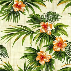 Elegant botanical design featuring repeating golden and green leaf patterns for home decor