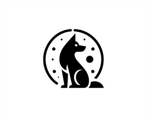 dog logo design vector illustration.  