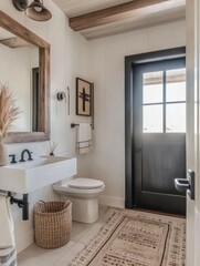 Modern Farmhouse Bathroom Design With Rustic Elements