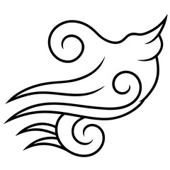 Elegant Wind Flow Line Art Vector