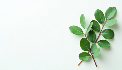 Fototapeta premium Fresh Green Leaves on a Branch