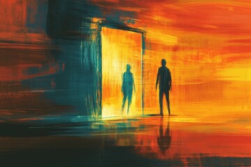 Fototapeta premium The Blurred Reflection, Depersonalization/Derealization Disorder