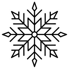 Intricate Snowflake Line Art for Vector Designs