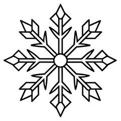Intricate Snowflake Line Art for Vector Designs