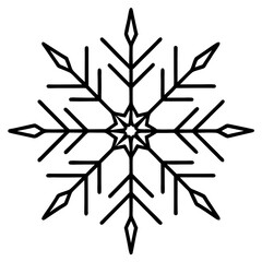 Intricate Snowflake Line Art for Vector Designs