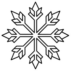 Intricate Snowflake Line Art for Vector Designs