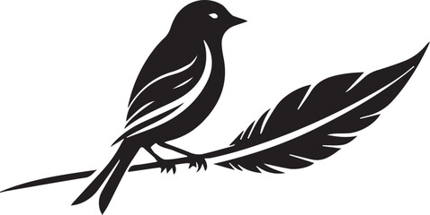 black and wight bird logo type silhouette design