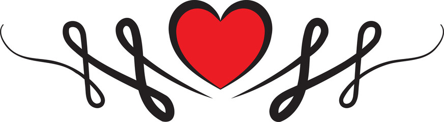 Symbol love heart typography for valentines day.
