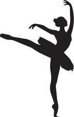 black and wight ballet dance logo type silhouette design