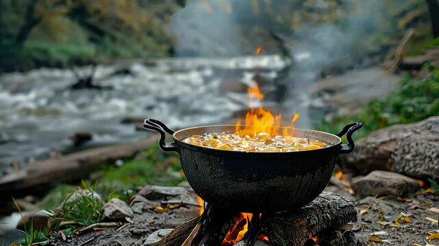 Fish soup on a beautiful background. Selective focus. food.