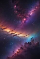 Naklejka premium Sky with galaxy