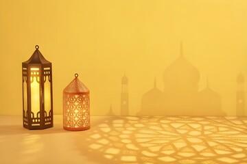 Islamic Background greeting card Ramadan kareem Eid Muslic Islam lantern decoration Arabic background Wallpaper