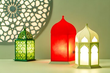 Islamic Background greeting card Ramadan kareem Eid Muslic Islam lantern decoration Arabic background Wallpaper