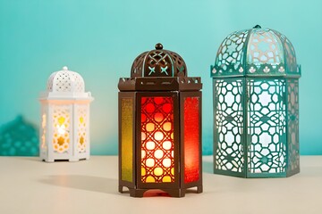 Islamic Background greeting card Ramadan kareem Eid Muslic Islam lantern decoration Arabic background Wallpaper