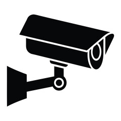 Silhouette representation of a CCTV camera in vector format