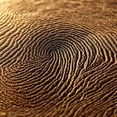 Obraz premium A mesmerizing close-up of a human fingerprint, revealing intricate swirls and whorls in rich detail.