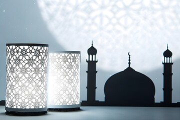 Islamic Background greeting card Ramadan kareem Eid Muslic Islam lantern decoration Arabic background Wallpaper