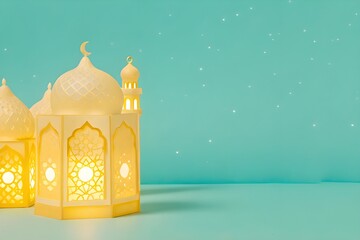 Islamic Background greeting card Ramadan kareem Eid Muslic Islam lantern decoration Arabic background Wallpaper