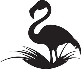 black and wight flamingo logo type silhouette design
