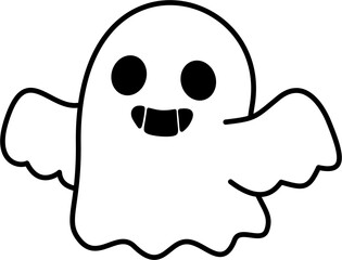 cute halloween ghost lineart