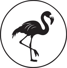 black and wight flamingo logo type silhouette design