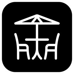 Editable outdoor seat vector icon. Cafe, coffee shop, restaurant, drink, beverages. Part of a big icon set family. Perfect for web and app interfaces, presentations, infographics, etc