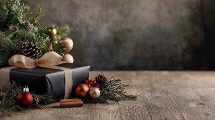 Elegant Christmas Tree with Present