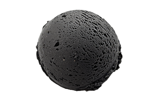 A spherical object displaying a textured surface, showcasing intricate details and patterns.