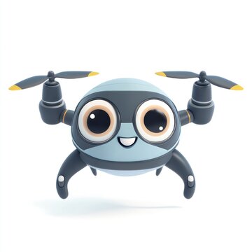 cute cartoon drone with big eyes clip art preview