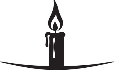 black and wight candle logo type silhouette design