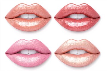 Obraz premium Stunning Lip Colors Showcase with Glossy Finishes for Beauty and Makeup Inspiration