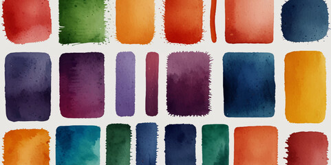 watercolor vector stains colors splash collection. Set of watercolor brush strokes