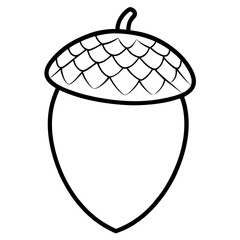 Minimalist Acorn Line Art Vector Design