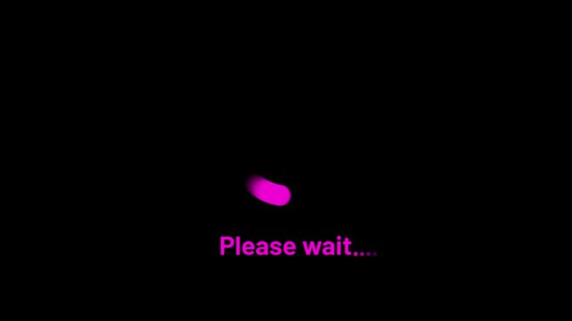 Please wait loading process, please wait animation Isolated on Black Background
